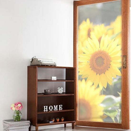 eh564_m-무점착유리시트_빛이나는해바라기_유리문시트