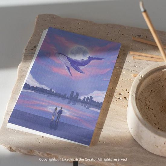 일홍 28작품 빅엽서 감성 그림 moonlight