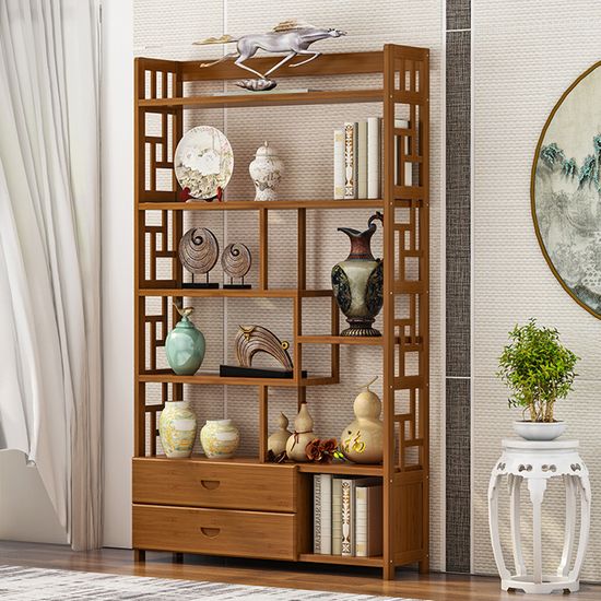 6단 대나무 인테리어 장식장B (100cm)