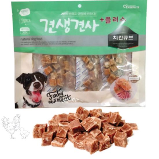 강아지 치킨 큐브 애견 육포 300g 훈련 간식(WDDA29E)