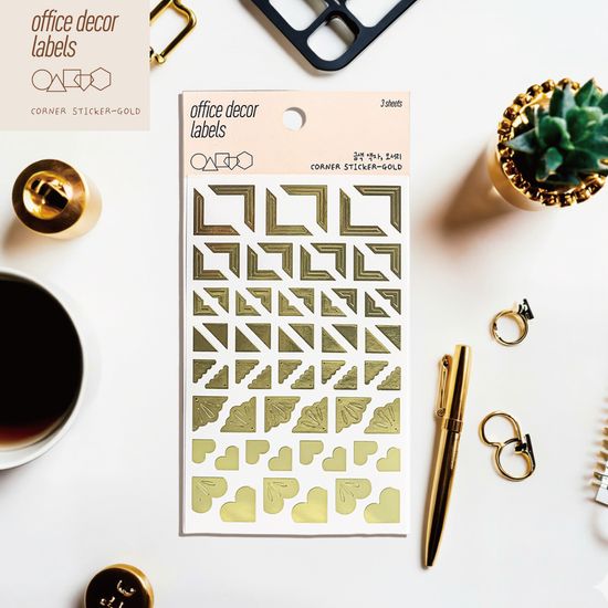 퍼니스티커 GS-001 금색 액자,모서리 종이 오피스데코