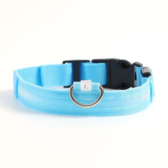 LED 애견 강아지 목줄(L) (블루) 야광 밤산책목줄
