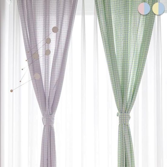 요요 빈티지체크 커튼 2color 아일렛형