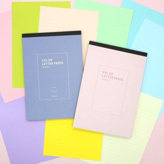 핑크풋 컬러패드편지지(색지)