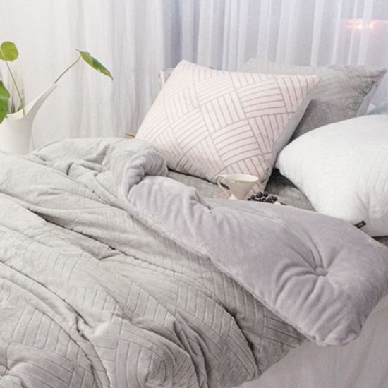 모크 극세사 겨울 차렵이불 침구세트 모노 - 2컬러