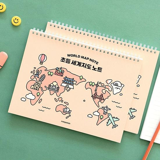 초등 세계지도 노트 (스프링 120g 내지)