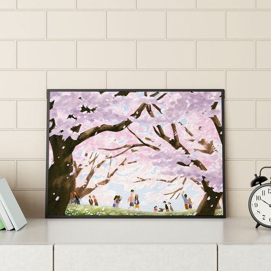 봄 산책, 수빈 작가 인테리어 거실 그림 액자