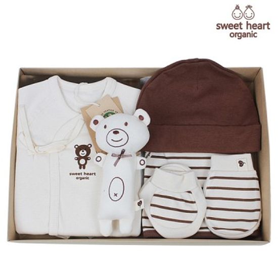 [출산선물]오가닉 브라운곰 신생아 선물세트