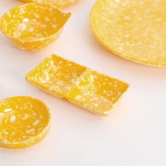 병아리 사각 2칸 종지