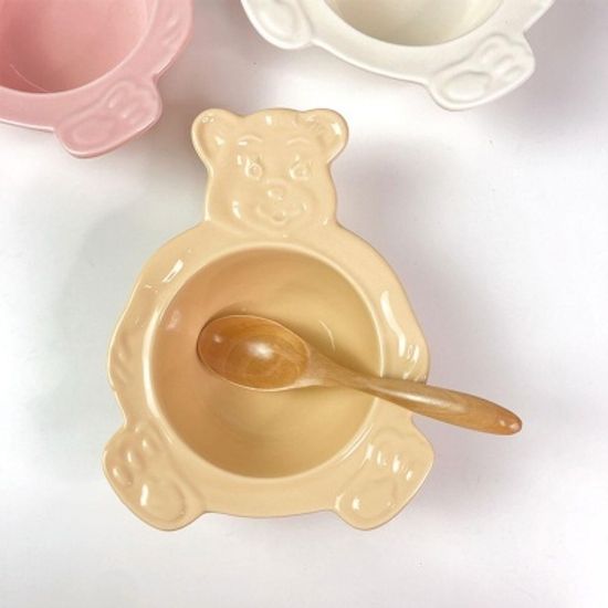 귀여운 곰돌이그릇 시리얼 베어볼 접시 3color 세트