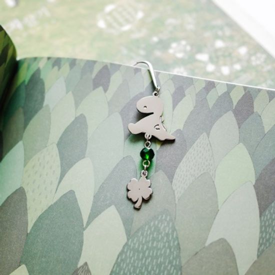 네잎클로버 공룡 책갈피 금속 북마크