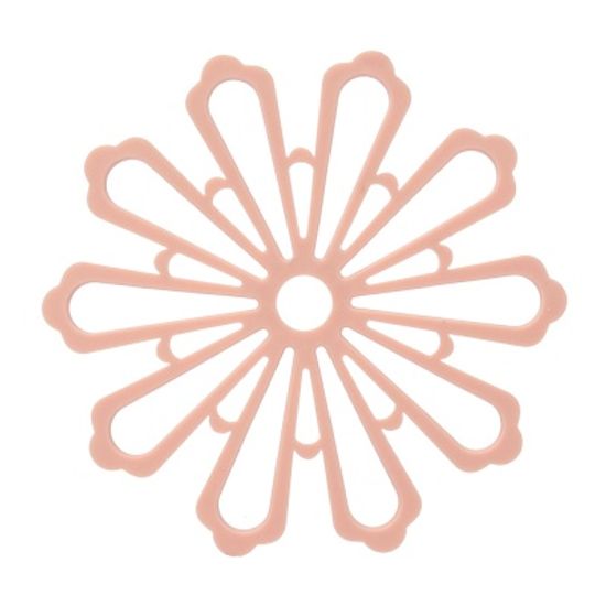 플라워 코스터 실리콘 냄비받침대 컵 그릇 식기(핑크)