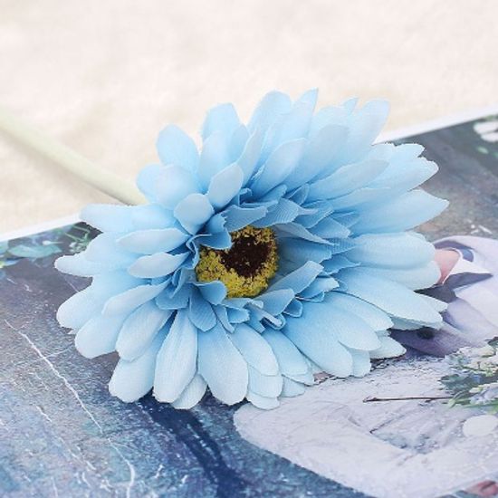 피어나 거베라 조화(스카이) 가짜꽃 실내조경