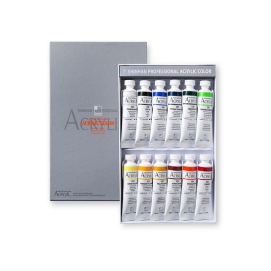 [신한화구] 아크릴물감12색 (A) 50ml [세트/1]  84048