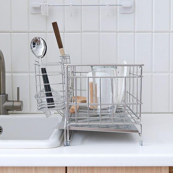 스텐 304 길이조절 식기건조대 1단