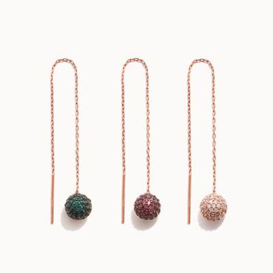 제이로렌 0M02581 컬러큐빅 볼 롱귀걸이