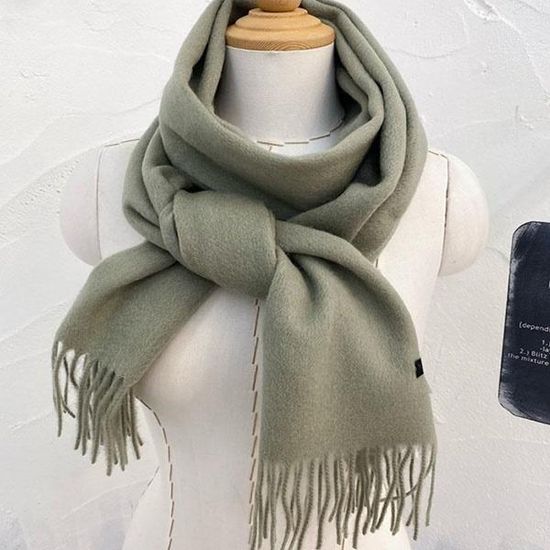 [애슬릿]울 100 겨울 선물 무지 수술 롱 머플러