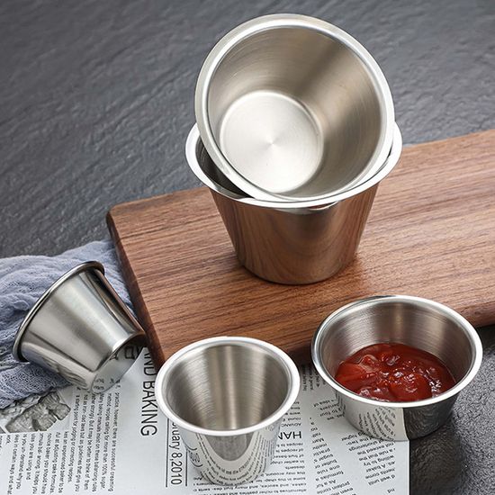 스텐 접시 앞접시 반찬 소스종지 소스 양념 실버 R526