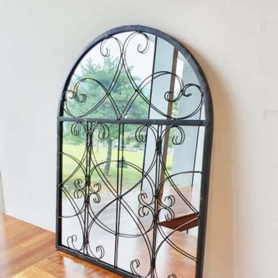 빈티지 자딘 창문 거울 (브라운)