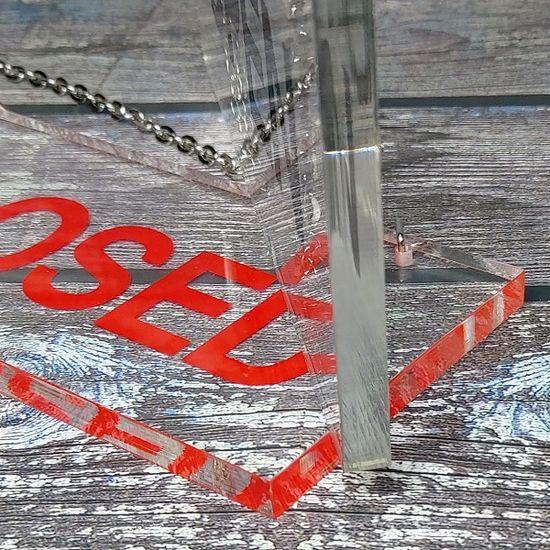 투명 아크릴 걸이용 안내판/표지판-OPEN 외