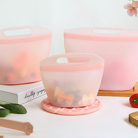 모코 손잡이 실리콘 지퍼백 500+1000+1500ml 세트 3p