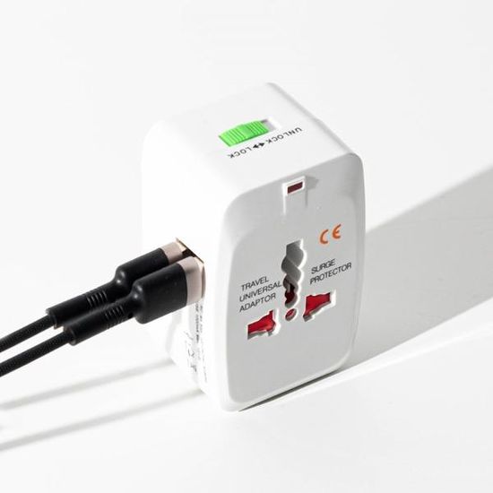 바코 해외여행용 멀티어댑터 플러그 USB 콘센트 2포트