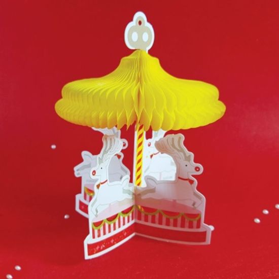 유리컴 허니콤 회전목마-오너먼트  (크리스마스 입체카드)