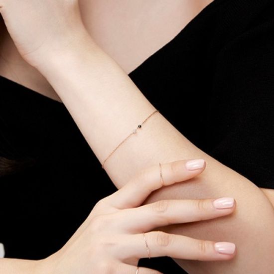 14K 블랙앤그레이 팔찌