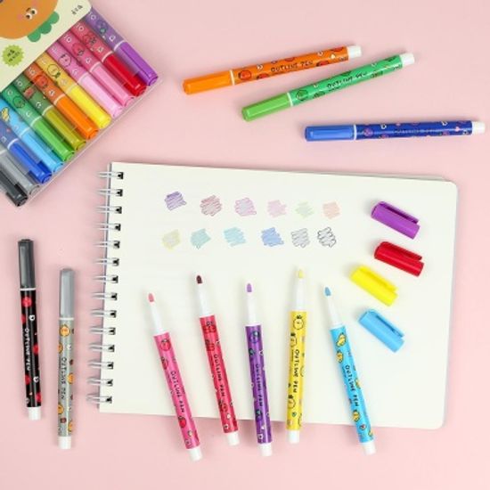 핑크풋 당근친구들테두리펜(12본)