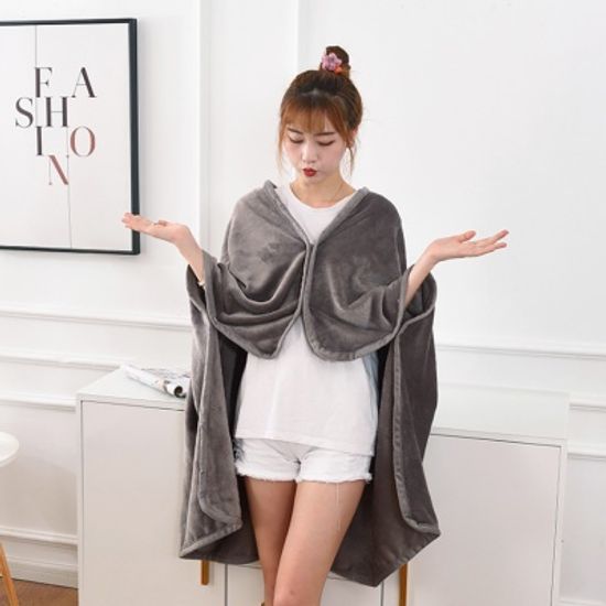 포근한 똑딱이 망토 담요(100x140cm)/ 겨울 단추담요