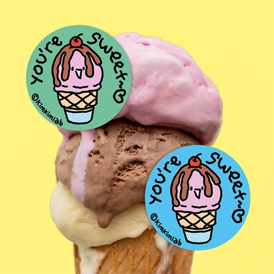 I Scream 원형 스티커
