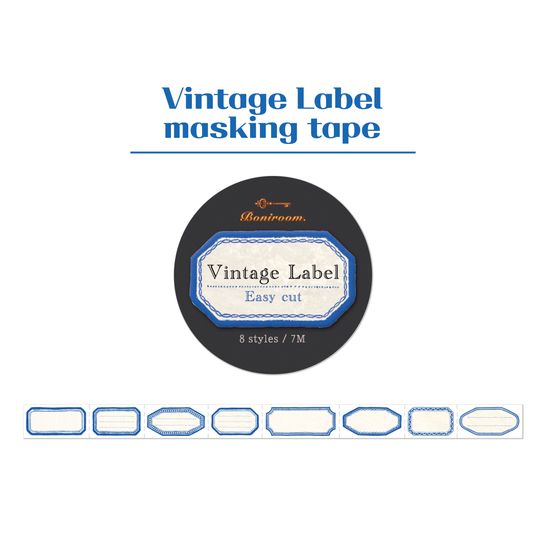 마스킹테이프 : vintage labels (easy cut)
