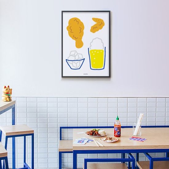 치맥 6 M 디자인 포스터 치킨 맥주 포차 식당