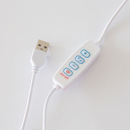 아이린 10단 밝기 라운드링 집게 LED 스탠드,화이트