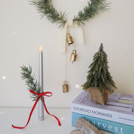 리프 리본 LED 캔들 데코