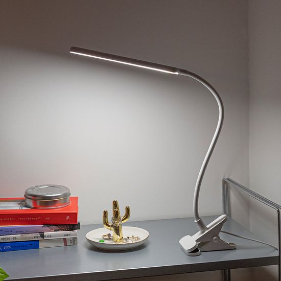 아이린 10단 밝기 슬림 집게 LED 스탠드,화이트
