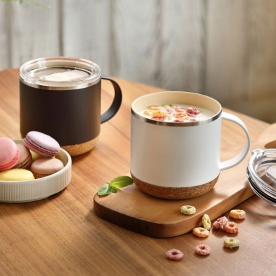 아소부 세라믹 스텐 진공 인피니트 머그 490ML 화이트