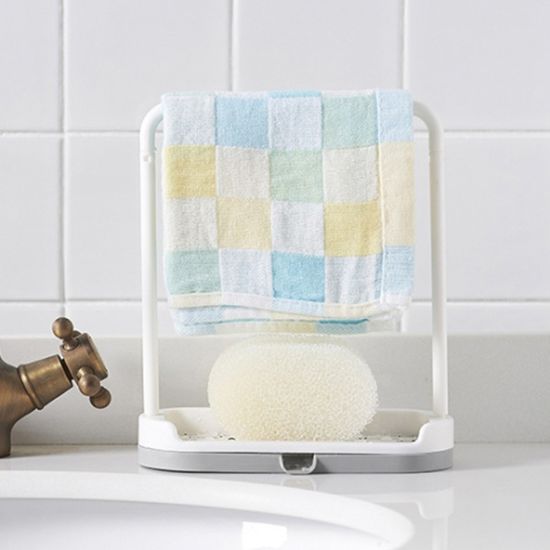 물빠짐 수세미+행주 거치대(그레이) 싱크대 행주걸이