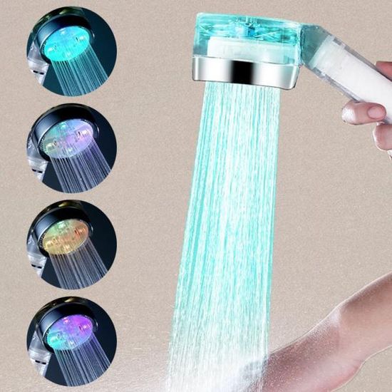 샤워기 샤워기해드 Led 온도조절 샤워해드+필터 N184