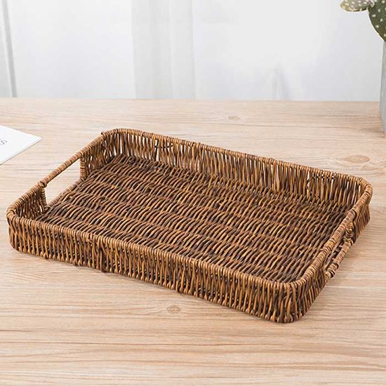 BONITA 사각 라탄짜임 바구니 트레이 약35x25cm