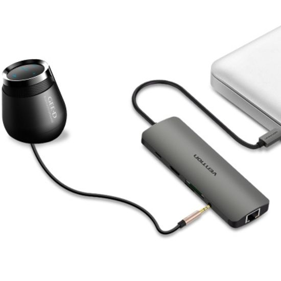 벤션 9in1 C타입 멀티포트 허브 HDMI 랜 도킹스테이션 CGNHA