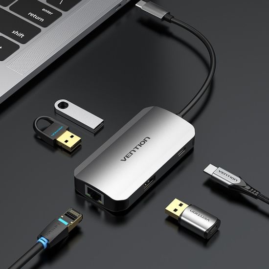 벤션 C타입 기가비트 랜카드 USB3.0 허브 TNFHB-KR