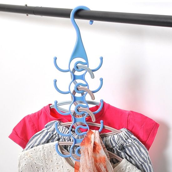 릴레이 공간활용옷걸이(블루)/ 후크형 스카프걸이