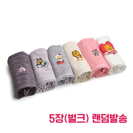 무한타올 40수 카*오 캐릭터수건 5장 (벌크 랜덤발송)