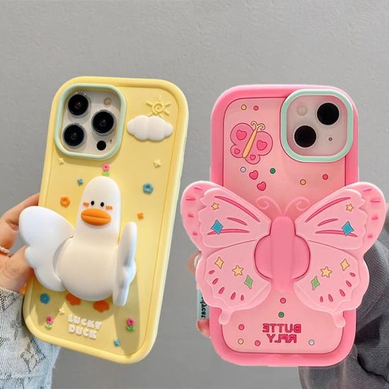아이폰14 13 12 큐트 날개 동물 캐릭터 핑거톡 케이스