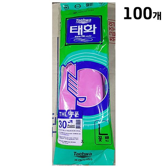 고무장갑(꽃밴L 분홍 태화 )X100(WE7BF6B)