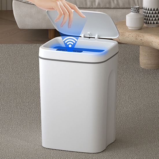 자동 센서 스마트 휴지통 14L 쓰레기통 화이트 R275