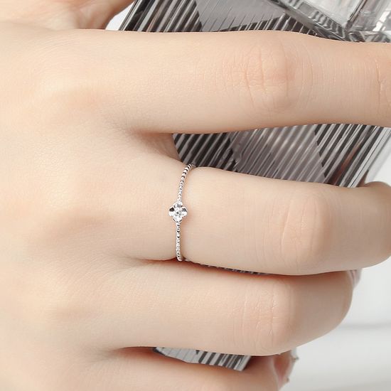 [비쥬홀릭] 실버925 백금도금 플라워 오픈링 은반지