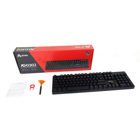 에이투 LED 게이밍 기계식 키보드 AG0302 USB 갈축