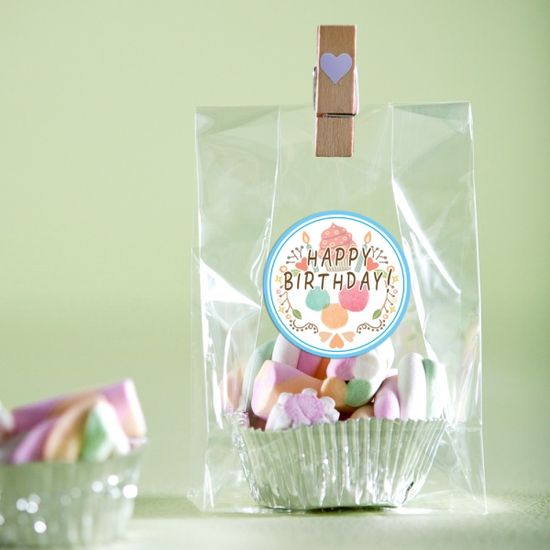 생일 벌룬 팬시 스티커(60개) 축하 선물 포장 라벨